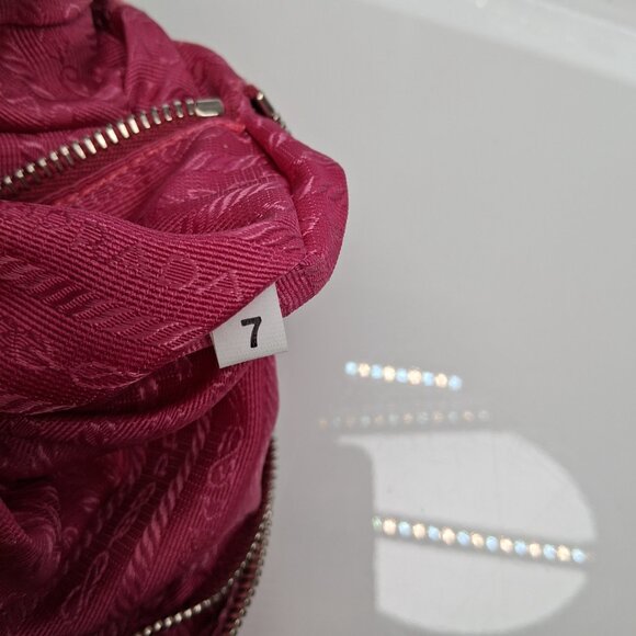 Vintage Prada Hobo Handbag Bubblegum Pink Nylon with Leather Trim Small Size - Picture 11 of 13